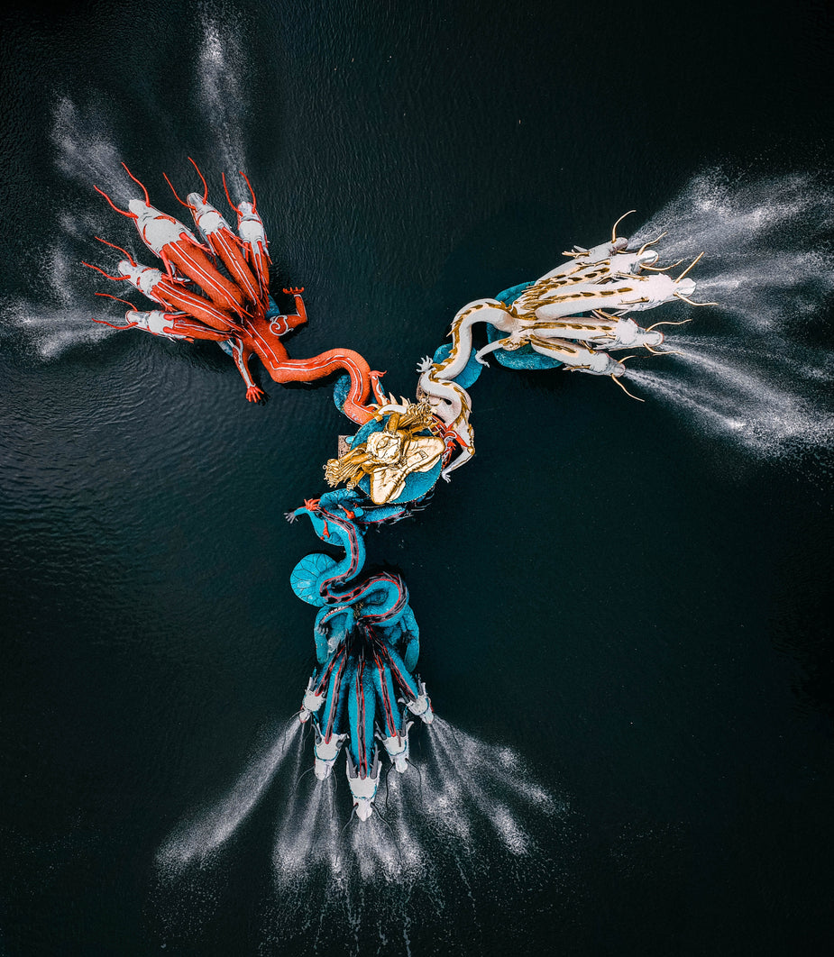 Dragon sculpture longan dragon eye wolfberry blend symbolism