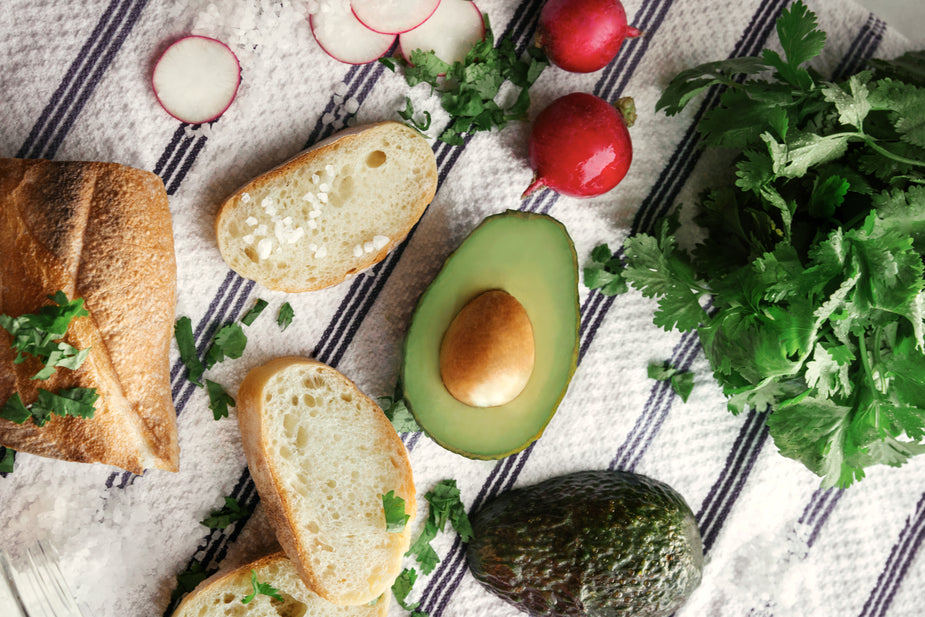 Avocado toast spread Asian fusion breakfast ingredients